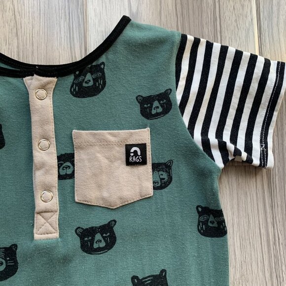 Rags Bear Print Romper - Picture 4 of 9